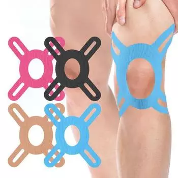 10 шт. предварительно нарезанной кинезиологической ленты для коленей эластичной спортивной ленты для колена светло-синий