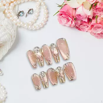 10 шт., пресс для ногтей, одежда для пальцев, маникюр, искусственные накладные ногти, декор M