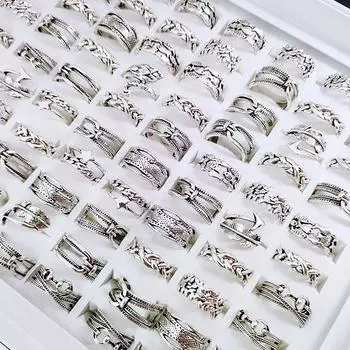 10 шт преувеличенные атмосферные кольца в стиле ретро, ювелирные изделия, индивидуальное кольцо на указательный палец