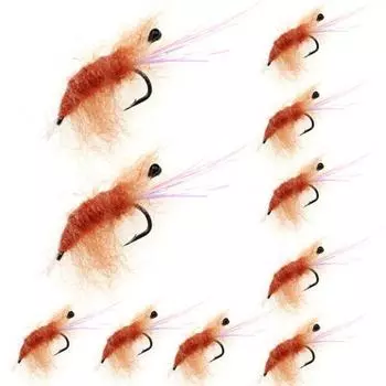 10 шт. приманка для ловли креветок нахлыстом, искусственные мушки, приманка с острым крючком, предотвращающая побег, универсальная приманка для ловли в пресноводной и соленой воде, искусственная приманка для мушек красный