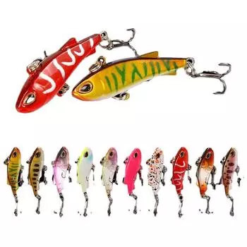 10 шт. приманка Luya, мини-дальняя погружная пластиковая жесткая приманка VIB, 4 см, 4 г, десятицветная приманка с свинцовым блоком, три усиленных крючка