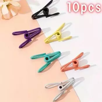 10 шт. прищепки, зажимы для подвешивания, пластиковые вешалки, стойки, прищепки для белья, зажимы для полотенец, крючки для домашнего хранения 10PCS разноцветный