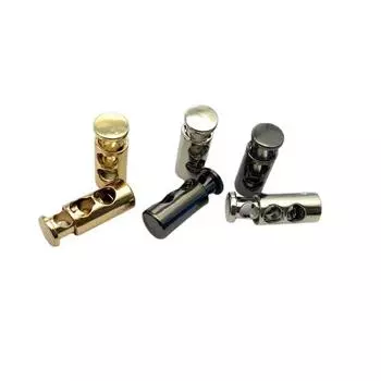 10 шт. пробки с двойным отверстием из цинкового сплава, замок для шнура одежды, цилиндрическая пружинная пряжка, аксессуары для одежды «сделай сам» золотой