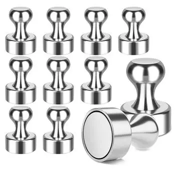 10 шт. прочные магнитные кнопки мощные присоски канцелярские кнопки маленькие неодимовые магниты холодильник 1.2x1.6cm/0.47x0.63in чёрный