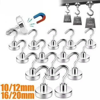 10 шт. прочные магнитные крючки многоцелевые крючки для хранения дома кухня бар ключ универсальные крючки вешалки для ванной комнаты 10MM-1PCS