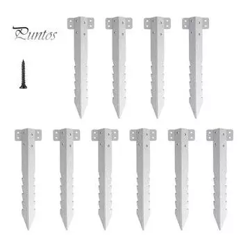 10 шт. прочные металлические колья с винтами для ремонта заборных столбов, зубчатые колья для приподнятых садовых грядок, окантовки дорожек 10 pcs