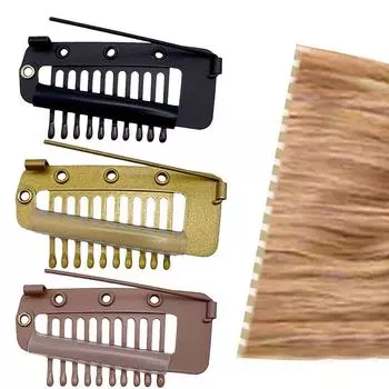 10 шт. прочные зажимы для волос чунни с булавкой для парика, наращивание волос, заколка для волос 10PCS чёрный