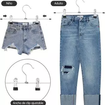 10 шт. прочных металлических вешалок для брюк с регулируемыми зажимами, нескользящая вешалка для брюк, юбок и джинсов - идеально подходит для магазинов одежды