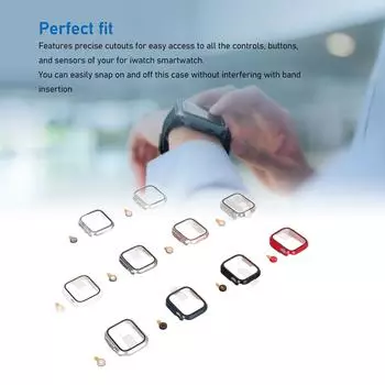 10 шт. Профессиональный чехол для часов с ультратонким закаленным стеклом, защитная рамка для экрана часов для серии Iwatch SE 2022 6 5 4 SE 44 мм