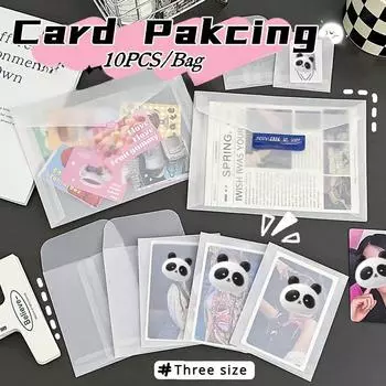 10 шт., простая матовая полупрозрачная бумажная сумка для карт, конверт Kpop Star, 3 дюйма, фотокарта, 1 дюйм, упаковочная сумка для фото «сделай сам»