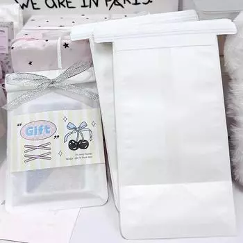 10 шт., простой белый крафт-бумажный пакет, рулонный край, герметичный карман, девушка, звезда Kpop, 3-дюймовая фотокарточка, упаковочная сумка своими руками белый