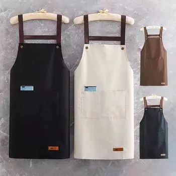 10 шт. простой фартук с принтом, бытовой, водонепроницаемый, маслостойкий, кухонные ремни, легкая доска для хранения, мужской и женский, большой карманный фартук