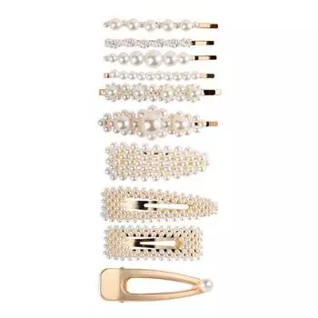 10 шт. простые заколки для волос с искусственным жемчугом, модная заколка для волос, большая заколка для волос, аксессуары для волос для девочек и женщин