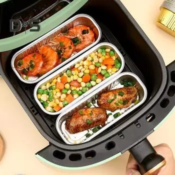 10 шт., противни из фольги для выпечки, одноразовые, надежные, кухонные, маслостойкие, жестяная коробка, инструменты для барбекю, аксессуары для выпечки в духовке 10 pcs