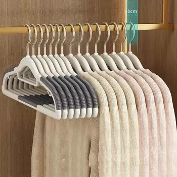 10 шт. противоскользящая серая многофункциональная вешалка для влажной и сухой одежды, подходящая для подвешивания одежды, гардероба для спальни