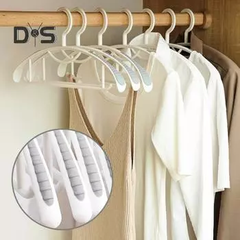 10 шт. противоскользящие вешалки для одежды с широкими плечами, противоскользящие, бесследные, прочные пластиковые вешалки для пальто белый