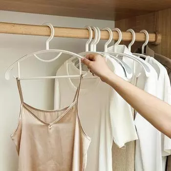 10 шт. противоскользящие вешалки для одежды с широким плечом, противоскользящие, бесследные, тяжелые белый