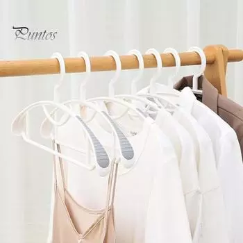 10 шт. противоскользящие вешалки для одежды с широкими плечами, противоскользящие, бесследные, прочные пластиковые вешалки для пальто белый