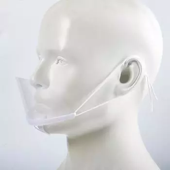 10 шт. прозрачная пластиковая маска для общественного питания, защитная маска для отеля, красоты, шеф-повара, официанта, многоразовая видимая брызгозащищенная маска для рта