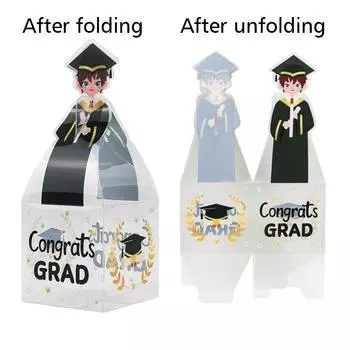 10 шт. прозрачная подарочная коробка для выпускного, униформа бакалавров, сувениры, подарочная коробка из ПВХ, декоративная подарочная коробка для выпускного вечера 10pcs