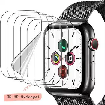 10 шт., прозрачная полная защитная пленка для iWatch 3, 2, 1, 38 мм, 42 мм, не закаленное стекло для Apple Watch 8, 6 SE, 5, 4, 40 мм, 44 мм