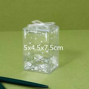 10 шт. прозрачная упаковочная коробка с точечной печатью, коробка из ПВХ для пищевых конфет, пластиковая коробка с монохромной печатью 10box