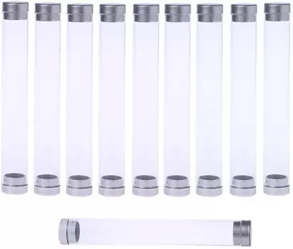 10 шт. прозрачные акриловые цилиндрические пеналы для ручек подарочные коробки для офиса школы 16*3cm