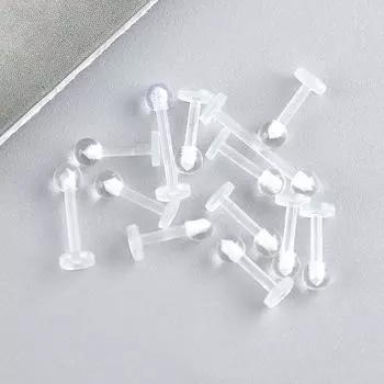 10 шт., прозрачные акриловые серьги-гвоздики для пирсинга губ, серьги-гвоздики для хряща уха, козелок 1.2 * 6mm