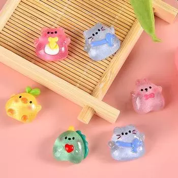 10 шт. прозрачные милые животные смоляные украшения с плоской задней частью для заколки скрапбукинг украшения своими руками ремесло украшения аксессуары