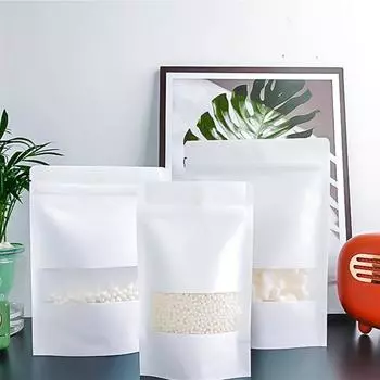 10 шт. прозрачные пластиковые белые крафт-бумажные пакеты для упаковки еды, чая, конфет, кухни, самогерметизирующиеся пакеты для хранения other