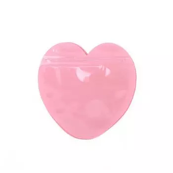 10 шт. прозрачные пластиковые пакеты с застежкой-молнией в форме сердца для упаковки ювелирных изделий, ожерелий, сережек, браслетов розовый