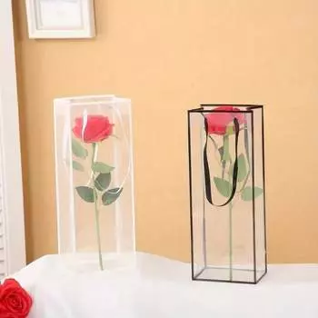 10 шт. Прозрачные пластиковые подарочные пакеты для цветов с ручками - идеально подходят для букетов и розничной демонстрации прозрачных пакетов для цветов One size белый