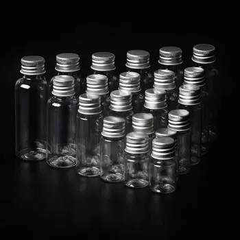 10 шт. прозрачные пластиковые пустые бутылки, прозрачные банки для хранения, жестяные банки, косметические контейнеры с алюминиевыми крышками для домашней кухни