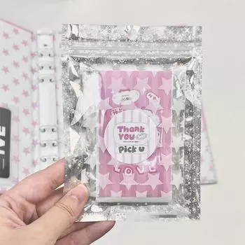 10 шт., прозрачные самозапечатывающиеся пакеты с лазерными звездами, пластиковые пакеты, закрывающаяся упаковочная сумка с застежкой-молнией для демонстрации ювелирных изделий, розничные сумки