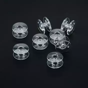 10 шт., прозрачные шпульки для швейной машины, прозрачная пластиковая нить, пустая катушка, челночный сердечник 10Pcs