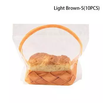 10 шт. прозрачных пакетов с застежкой-молнией, большой прозрачный пакет для тостов, держатель для хлеба, портативная самоклеящаяся упаковка для выпечки, подарок для выпечки S