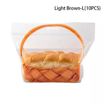 10 шт. прозрачных пакетов с застежкой-молнией, большой прозрачный пакет для тостов, держатель для хлеба, портативная самоклеящаяся упаковка для выпечки, подарок для выпечки