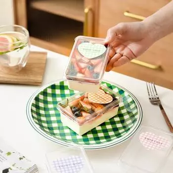 10 шт. прозрачных пластиковых контейнеров на петлях для еды на вынос, коробки для упаковки пищевых продуктов, подходят для десертов, тортов, печенья, салатов, еды Box 10Pcs