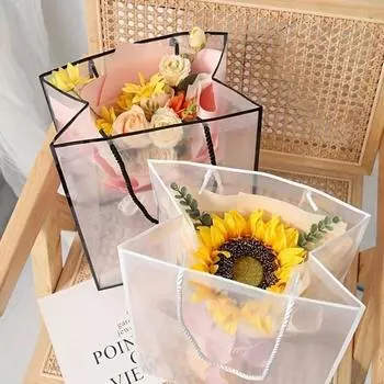 10 шт. прозрачных сумок-тоут 5,91 9,65 13,78 , черная/белая/светло-розовая сумочка с цветочным узором, подарочные пакеты для вечеринки или Дня святого Валентина/Дня матери/Дня рождения белый