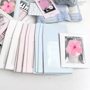 10 шт., прозрачный держатель для карт на окно, кремового цвета, Kpop Star, 3 дюйма, сумка для хранения фотографий «сделай сам», Kawaii, рукав для карточек для девочек розовый