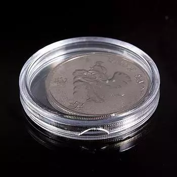 10 шт. прозрачный пластиковый круглый держатель для монет, коробка для хранения, держатель 21mm
