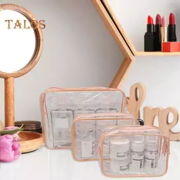 10 шт. прозрачный ПВХ мешок для хранения застежка-молния большой емкости портативный водонепроницаемый органайзер для туалетных принадлежностей макияж ювелирные изделия сумка для хранения M белый