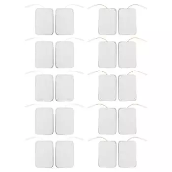 10 шт. прямоугольная электродная накладка, самоклеящаяся накладка для электрода, сменный аксессуар для машины TENS 2mm / 0.08in