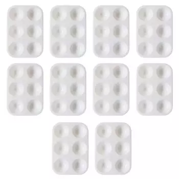 10 шт. Прямоугольная палитра для акварели белая Палитра для художественной краски Палитра для рисования Художники-студенты 10pcs