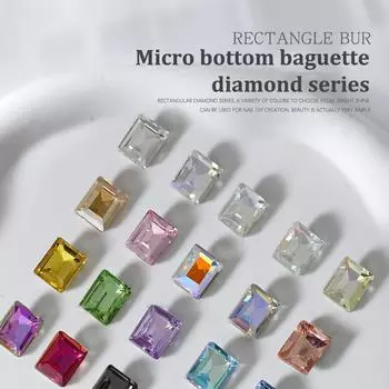 10 шт. прямоугольных стразов для ногтей, украшение для ногтей, цветное, с заостренным дном, суперблестящее, квадратное, украшение для ногтей, ювелирные изделия для ногтей ND-801