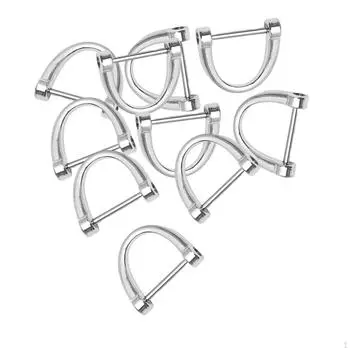 10 шт. Пряжки D-кольца Ключ Чиан Металлический винт в дужке ручной работы для кожаного ошейника своими руками Silver