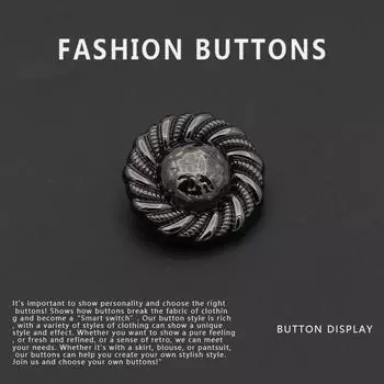 10 шт. пуговиц для рубашки, высококачественные металлические пуговицы «кошачий глаз», ретро-свитер, кардиган, круглые изысканные шерстяные пуговицы для пальто Gun Black * 15MM