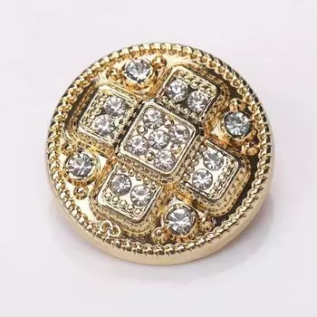 10 шт. пуговиц с бриллиантами, роскошные блестящие круглые пуговицы со стразами, аксессуары для шитья одежды 15mm серебряный