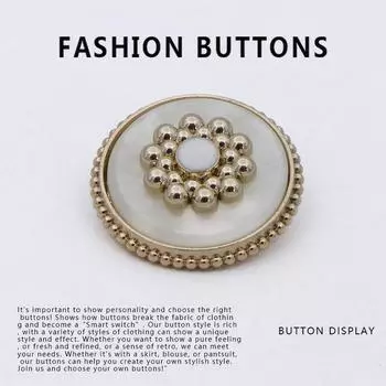 10 шт. пуговиц высокого класса, нежные золотые, пиджак, верх, свитер, декоративные пуговицы, пуговицы премиум-класса для пальто White * 16MM