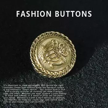 10 шт. пуговицы для пальто металлические круглые золотые серебряные высококачественные изысканные верхние пуговицы для блейзера высокого класса Gold * 18MM